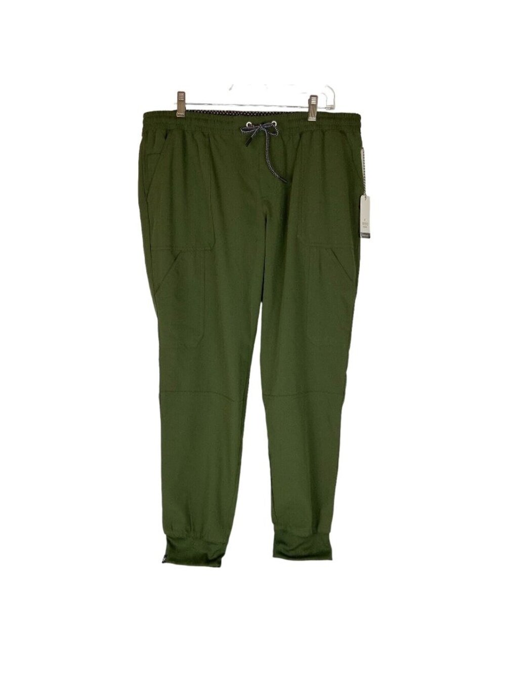 Beyond Scrubs Joy Jogger Pants Womens Large Olive Green 7 Pockets Uniform
